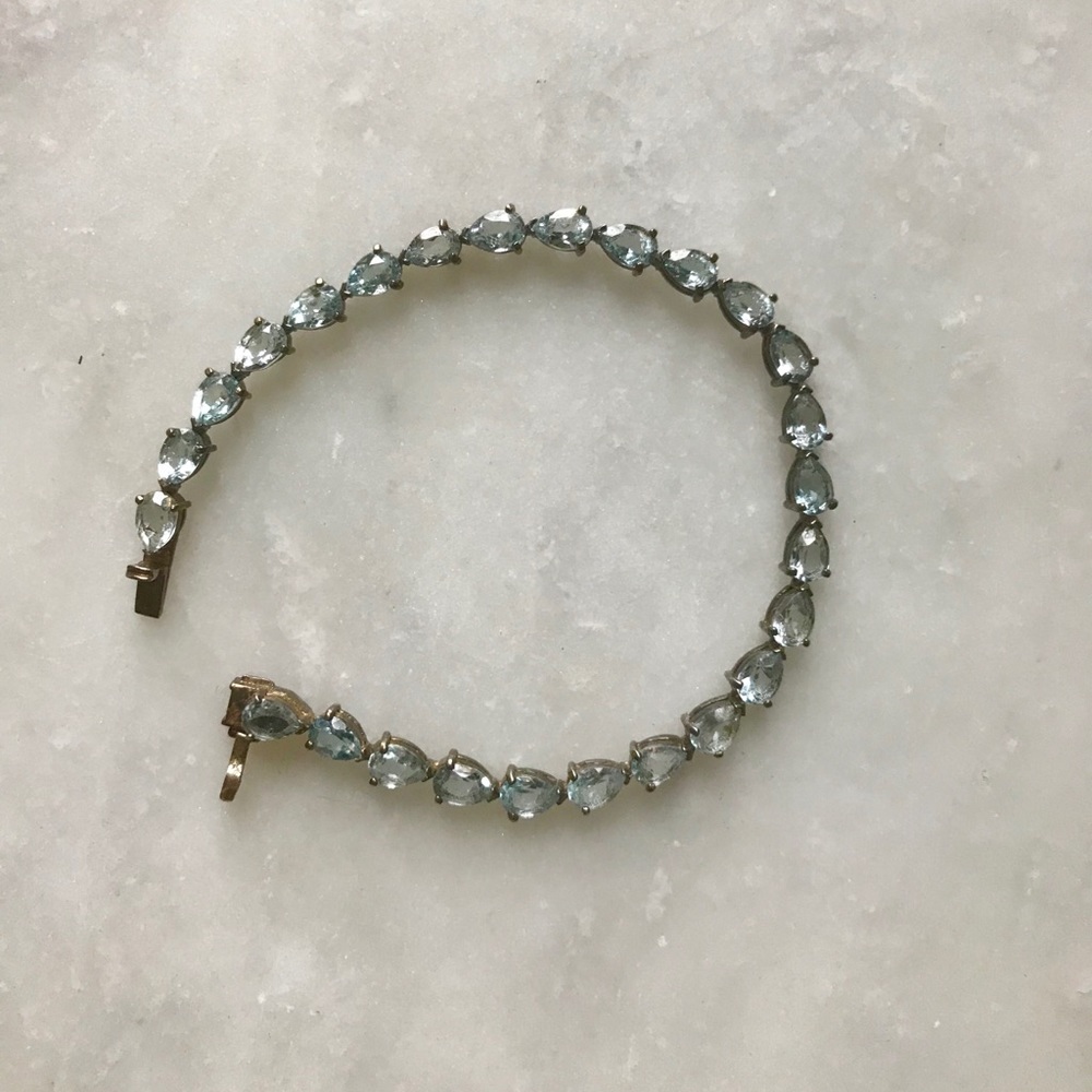 Vintage Blue Topaz Tennis Bracelet